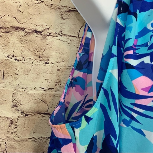 Swim Suits For All Blue Floral Maxi Cover Up Dress - Picture 3 of 13